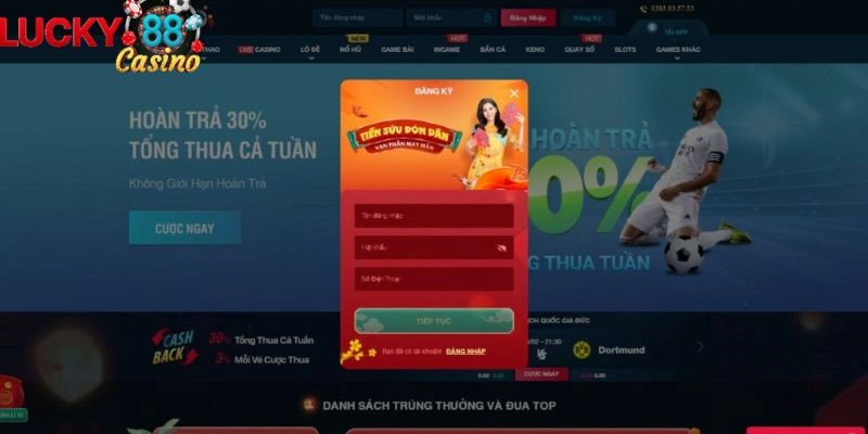 Bạn cần đăng ký tài khoản để trở thành thành viên nhà cái Lucky88